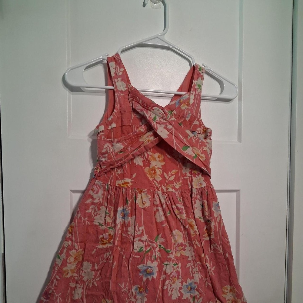 Bloome de jeune fille Floral Dress Girls 12 Pink Crisscross Summer Boho Cottage
